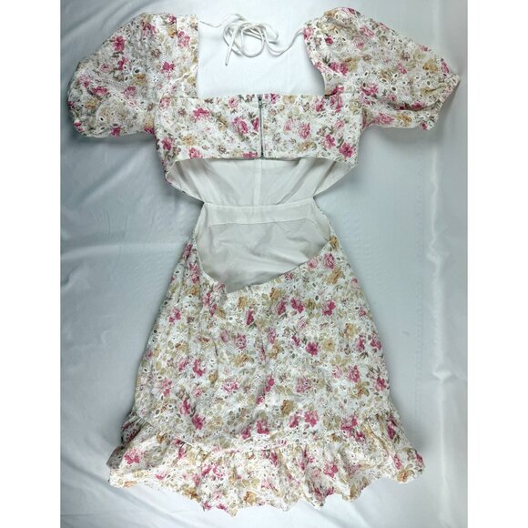 ASTR THE LABEL Dorinne Floral Puff Sleeve Minidress Size M - Picture 5 of 9